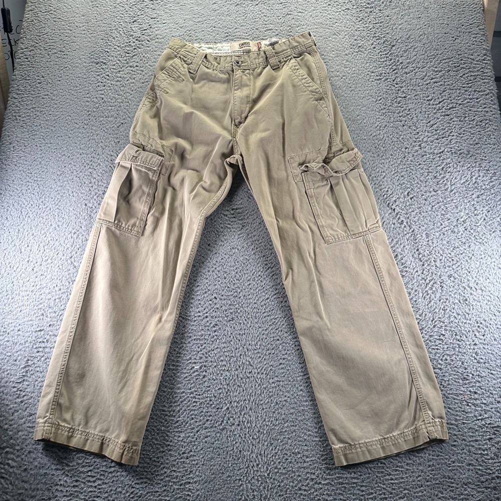 Vintage Levi's Pant Mens 30x30 Brown Cotton Cargo Straight Loose Baggy Workwear